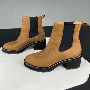 Madewell Kristin Chelsea Boots Womens 9.5 Brown Leather Lugsole Combat Chunky